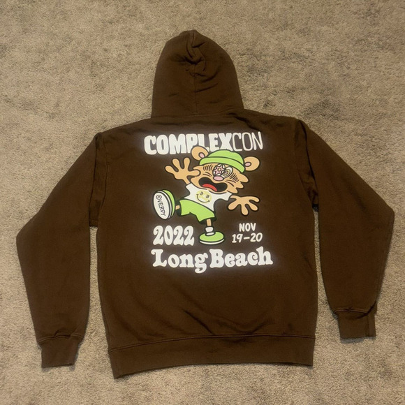 COMPLEXCON X VERDY Brown Chest Logo Graphic Hoodie‎ Medium - Picture 1 of 13